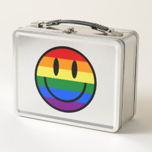 Regenbogen-Smiley Metall Brotdose