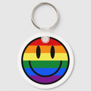 Regenbogen-Smiley Schlüsselanhänger