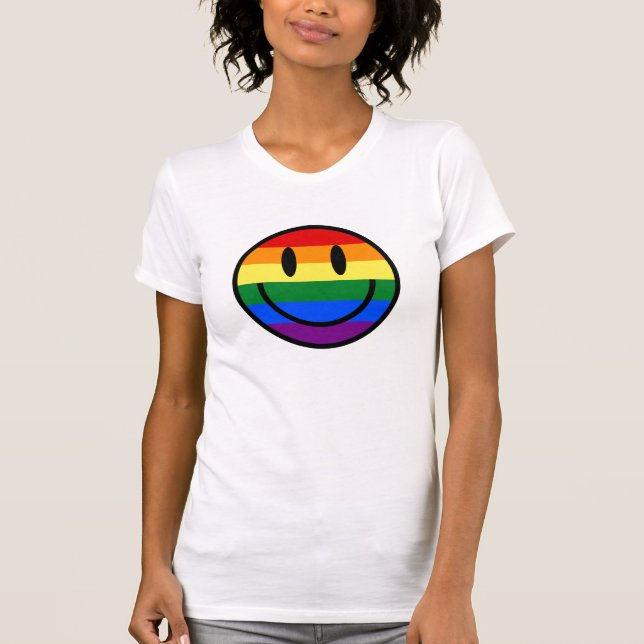 Regenbogen-Smiley T-Shirt (Vorderseite)