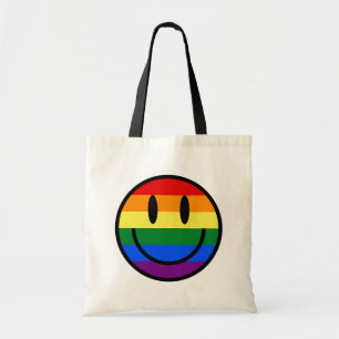 Regenbogen-Smiley Tragetasche
