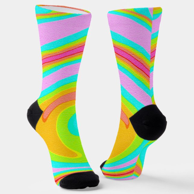 Regenbogen Socken (Gewinkelt)