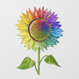 Regenbogen Sonnenblumen Kunst, Dichtung und Musik Fensteraufkleber