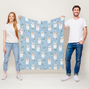 Regenbogen-Sonnenbrille-Lama-Muster Fleecedecke