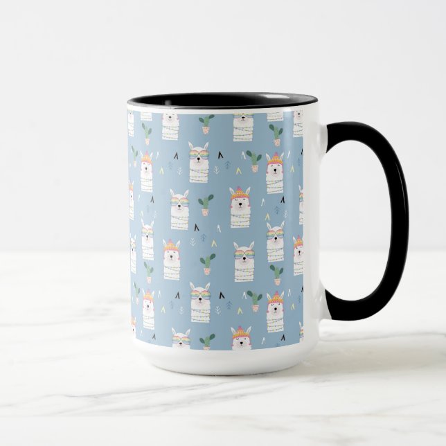Regenbogen-Sonnenbrille-Lama-Muster Tasse (Rechts)