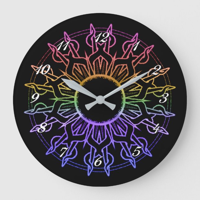 Regenbogen-Sonnenuhr Große Wanduhr (Vorderseite)