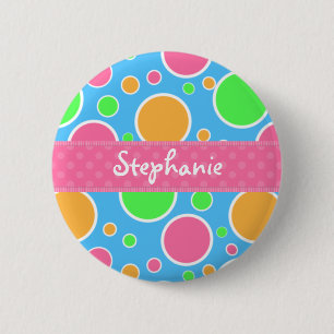 Regenbogen-Sorbett-Tupfen Button