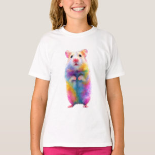 Regenbogen-Sparkle-Hamster-Illustration für Kinder T-Shirt