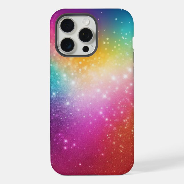 Regenbogen-Sparkle iPhone 15 Pro Max Hülle (Rückseite)