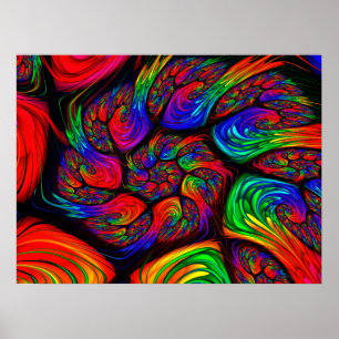 Regenbogen-Spiral-Fraktal Poster