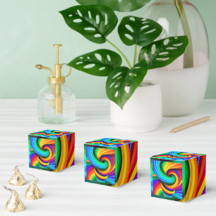 Regenbogen-Spiral-Wirbel-Abstrakt - Psychedelische Geschenkschachtel