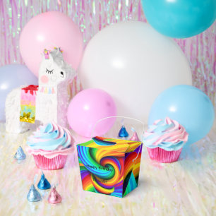 Regenbogen-Spiral-Wirbel-Abstrakt - Psychedelische Geschenkschachtel