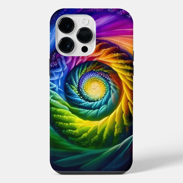 Regenbogen-Spirale nach außen iPhone 14 Pro Max Hülle (Rückseite)