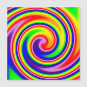 Regenbogen-Spirale Wirbelnde Farben Hell Magnetkarte