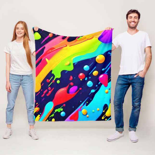 Regenbogen-Splash-Kunst Fleecedecke (Beispiel)
