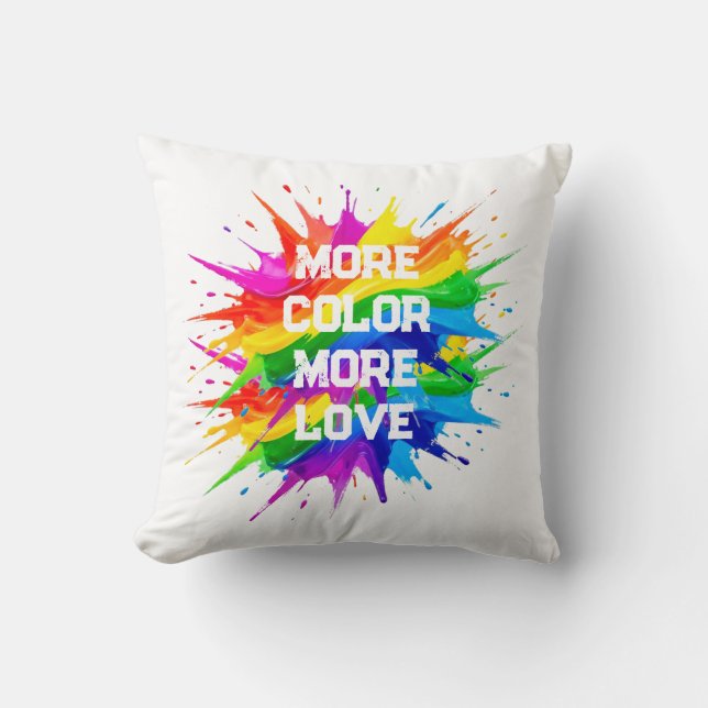 Regenbogen-Splash-Pride-Monat-Design Kissen (Vorderseite)