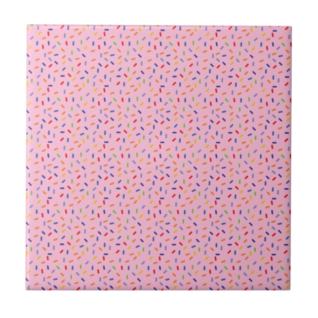 Regenbogen-Sprinklen farbenfrohe Confetti-Light Fliese (Vorderseite)