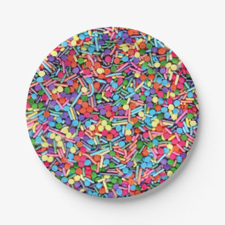 Regenbogen-Sprinkles Regenbogen-Jimmies Pappteller