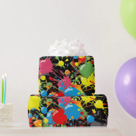 Regenbogen-Spritzer-Farbtropfen PD Geschenkpapier