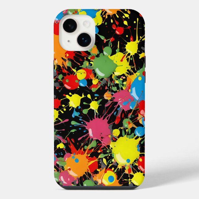 Regenbogen-Spritzer-Farbtropfen PD iPhone 14 Plus Hülle (Rückseite)