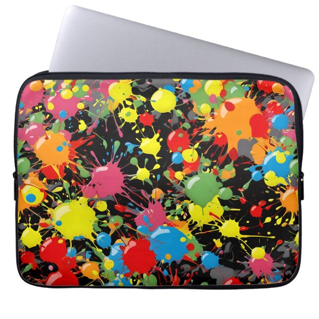 Regenbogen-Spritzer-Farbtropfen PD Laptopschutzhülle (Vorderseite)