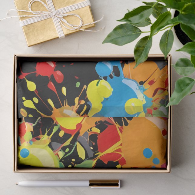 Regenbogen-Spritzer-Farbtropfen PD Seidenpapier (Geschenk)