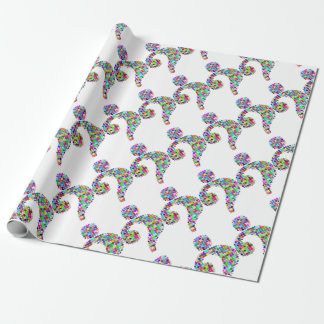 Regenbogen-Spritzer-Fragezeichen Geschenkpapier