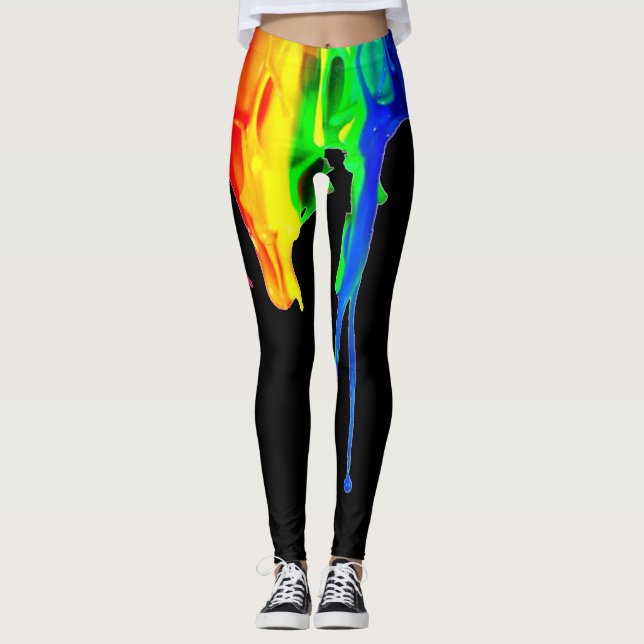 Regenbogen-Spritzer Leggings (Vorderseite)