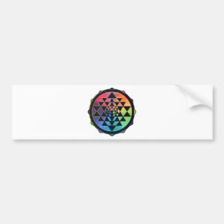 Regenbogen Sri Yantra für Wohlstand u. Liebe Autoaufkleber