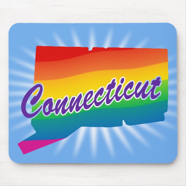 Regenbogen-Staat Connecticut Mousepad (Vorne)