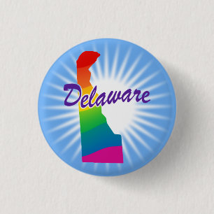 Regenbogen-Staat Delaware Button