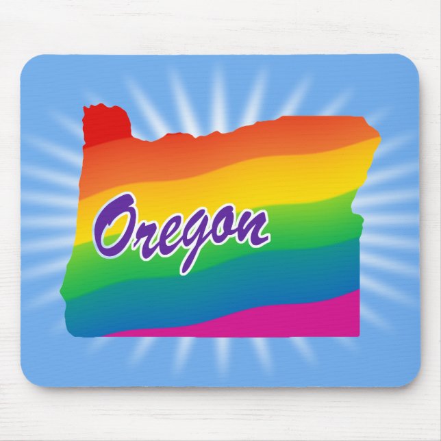 Regenbogen-Staat Oregon Mousepad (Vorne)