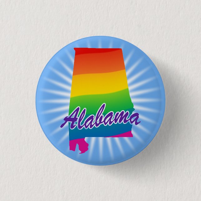 Regenbogen-Staat von Alabama Button (Vorderseite)