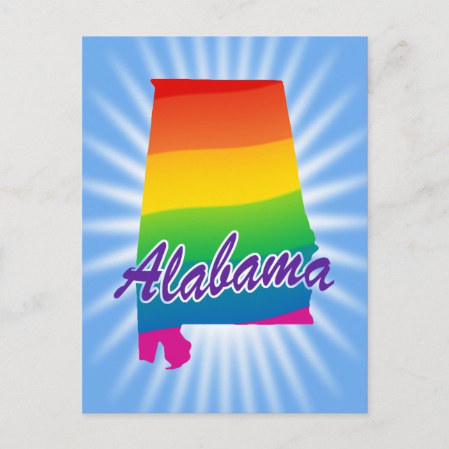 Regenbogen-Staat von Alabama Postkarte (Vorderseite)