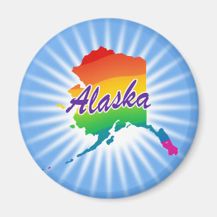 Regenbogen-Staat von Alaska Magnet