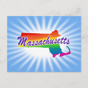 Regenbogen-Staat von Massachusetts Postkarte