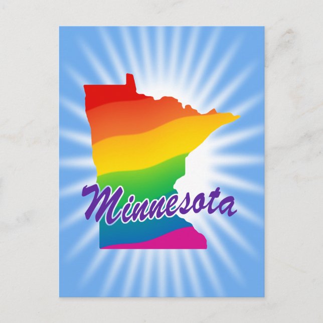 Regenbogen-Staat von Minnesota Postkarte (Vorderseite)