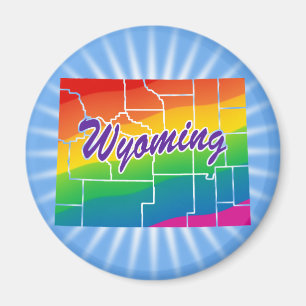 Regenbogen-Staat Wyoming Magnet