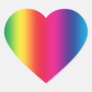Regenbogen-Steigung Herz-Aufkleber