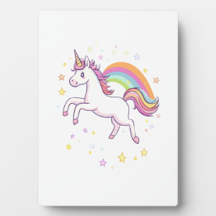 Regenbogen-Stern-Einhorn (1) Fotoplatte