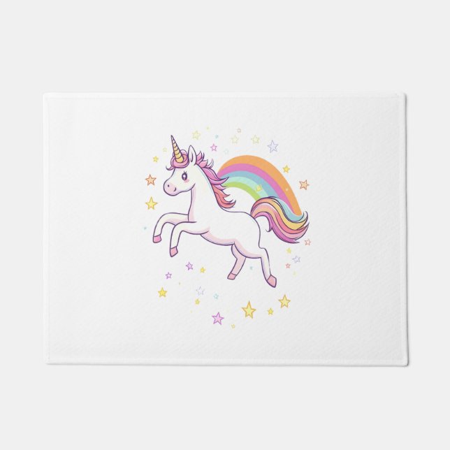 Regenbogen-Stern-Einhorn (1) Fußmatte (Vorderseite)