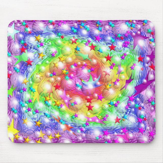 Regenbogen-Stern-Parade Mousepad (Vorne)