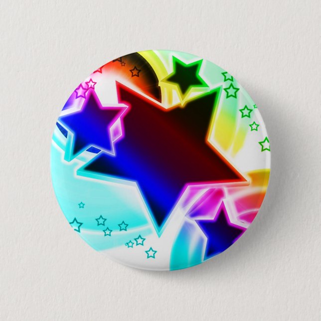 Regenbogen-Sterne Button (Vorderseite)