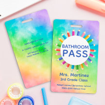 Regenbogen-Stifte Klassenzimmer Badezimmer Pass Ab
