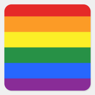 Regenbogen-Stolz-Flagge Quadratischer Aufkleber