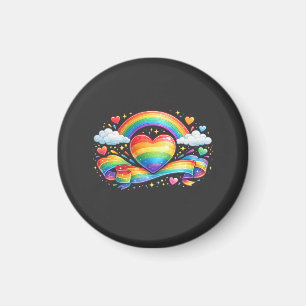 Regenbogen-Stolz-Herz – Farbdesign der LGBTQ+-Lieb Magnet