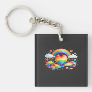 Regenbogen-Stolz-Herz – Farbdesign der LGBTQ+-Lieb Schlüsselanhänger