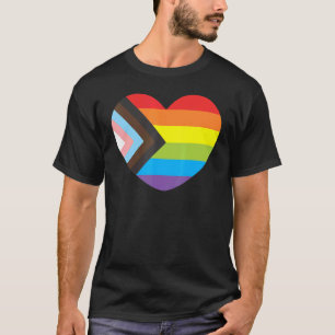 Regenbogen Stolz Herz Fortschritt Stolz Schwul LGB T-Shirt
