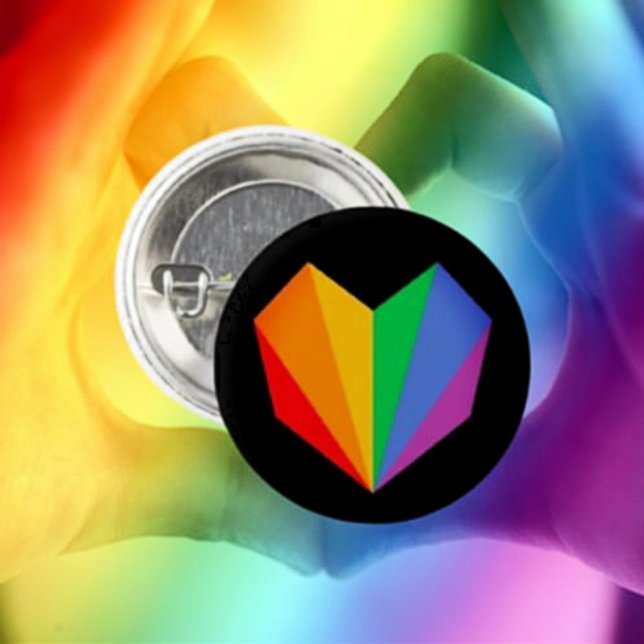 Regenbogen-Stolz-Herz-Knopf Button (Von Creator hochgeladen)