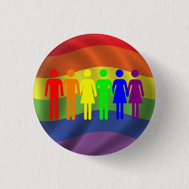 Regenbogen-Stolz-Knopf Button (Vorderseite)