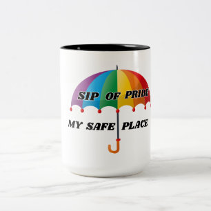 REGENBOGEN STOLZ MEIN SICHERER ORT LGBTQ 15 OZ. ZWEIFARBIGE TASSE